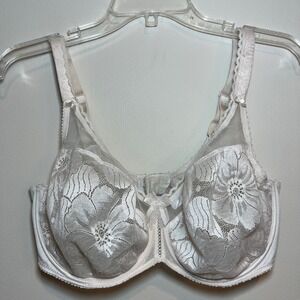 Empreinte Bra Full Cup Unlined Floral Lace Underwire Ivory Cream 36E